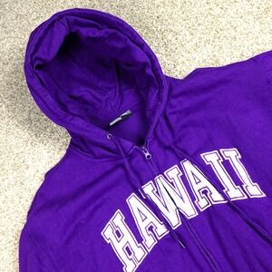 XNT Hawaii Full Zip Hoodie Purple Graphic Sweatshirt Women Large